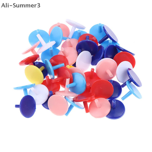 50Pcs/Pack Golf Ball Mark Portable Round Shaped Plastic Flat Golf Ball Position Markers Random Color Golf Accessories